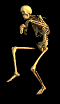 Animated GIF with a skeleton creeping