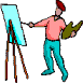 Painter at an easel GIF image